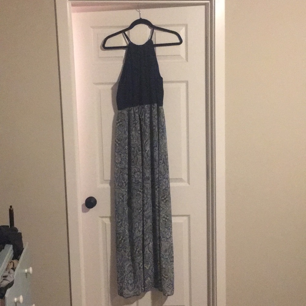 Navy dress with print